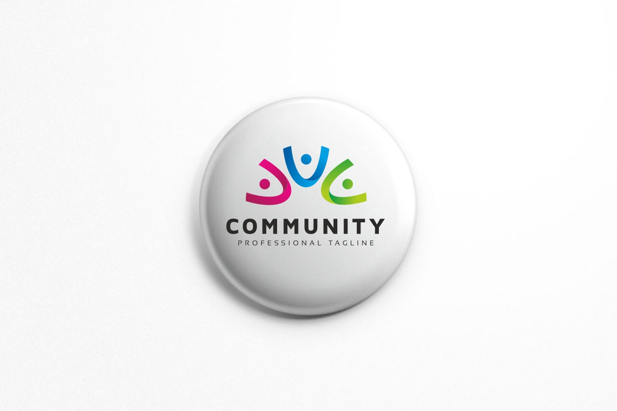Download Шаблон логотипа "Community Logo Template" / Community Logo Template - Шаблон логотипа на тему графика business circle clean clear collaboration communication community effective help human resources iconic man neighborhood partner partners partnership people print ready