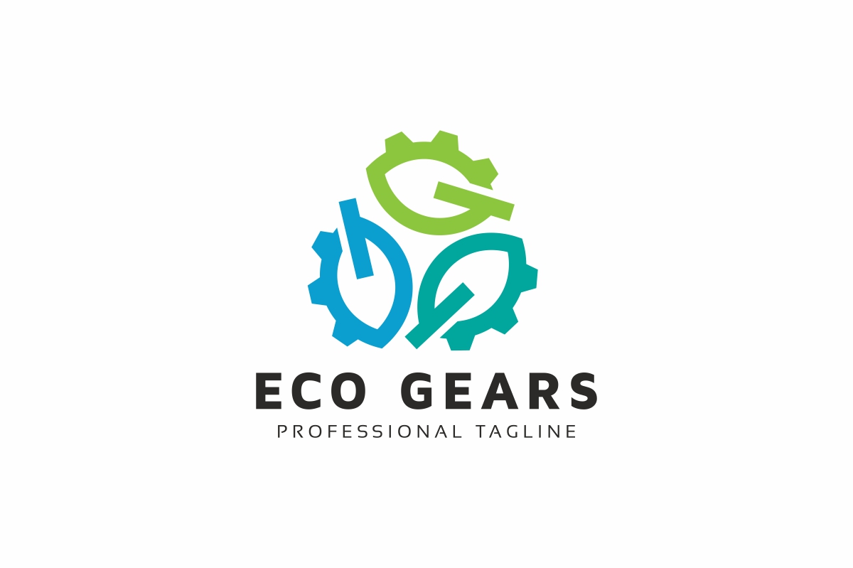 Download Шаблон логотипа "Eco Gears Logo Template" / Eco Gears Logo Template - Шаблон логотипа на тему графика agency agent agriculture app application creative develop education electronic engine farm garden gear green house leaf machine market mobile modern