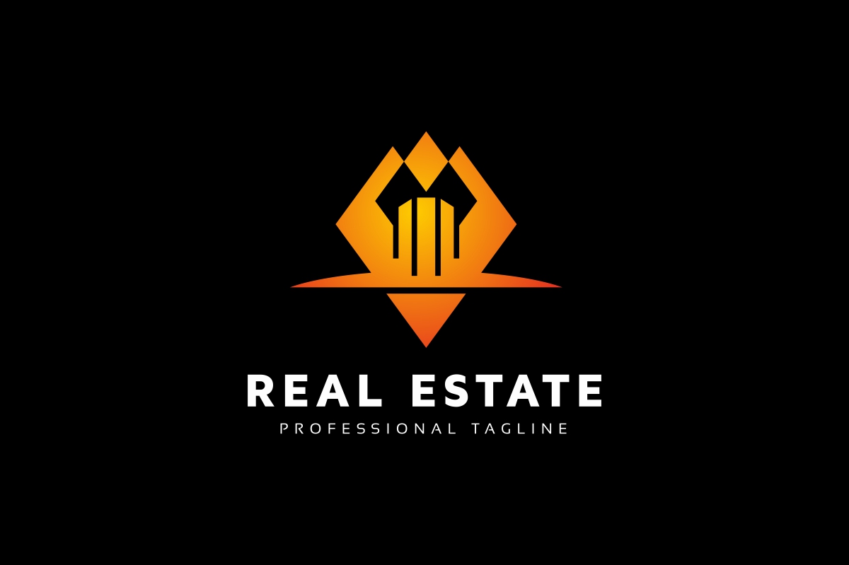 Download Шаблон логотипа "Real Estate Logo Template" / Real Estate Logo Template - Шаблон логотипа на тему графика abstract agency architecture brand branding build building business clean colorful company construct construction design home house insurance logo logotype modern
