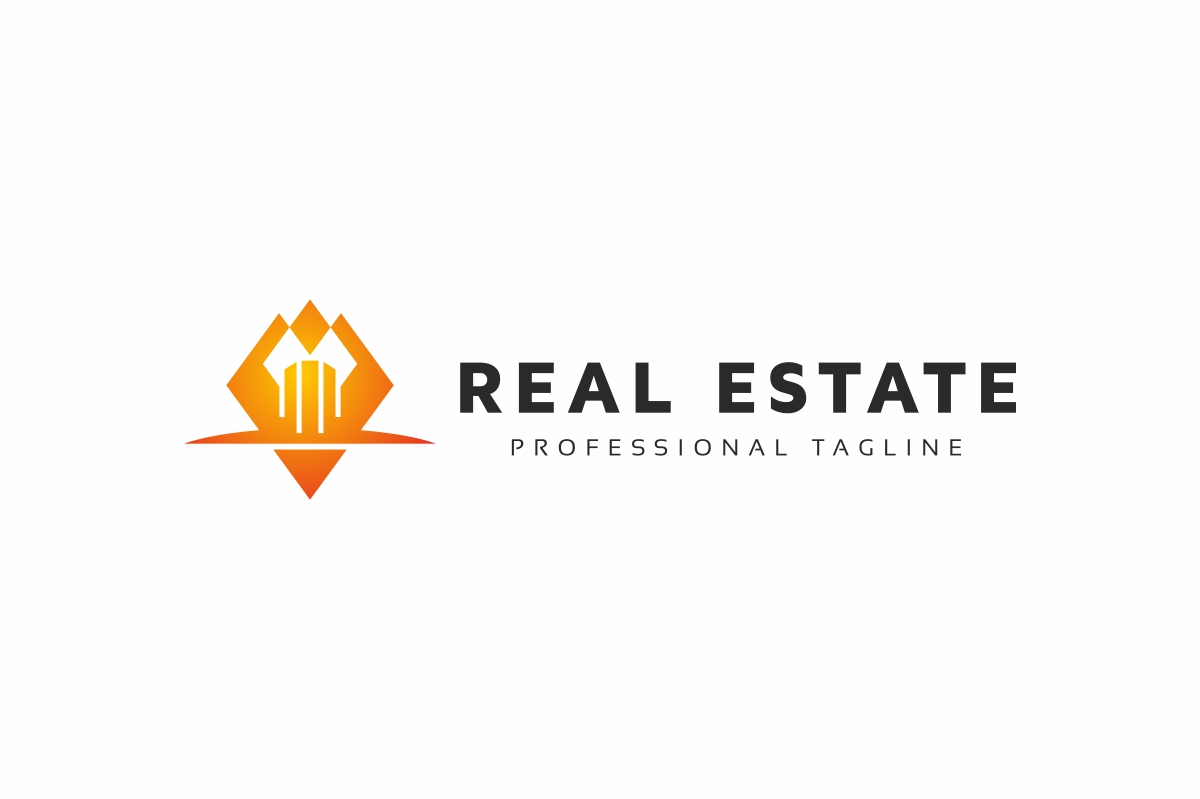 Download Шаблон логотипа "Real Estate Logo Template" / Real Estate Logo Template - Шаблон логотипа на тему графика abstract agency architecture brand branding build building business clean colorful company construct construction design home house insurance logo logotype modern