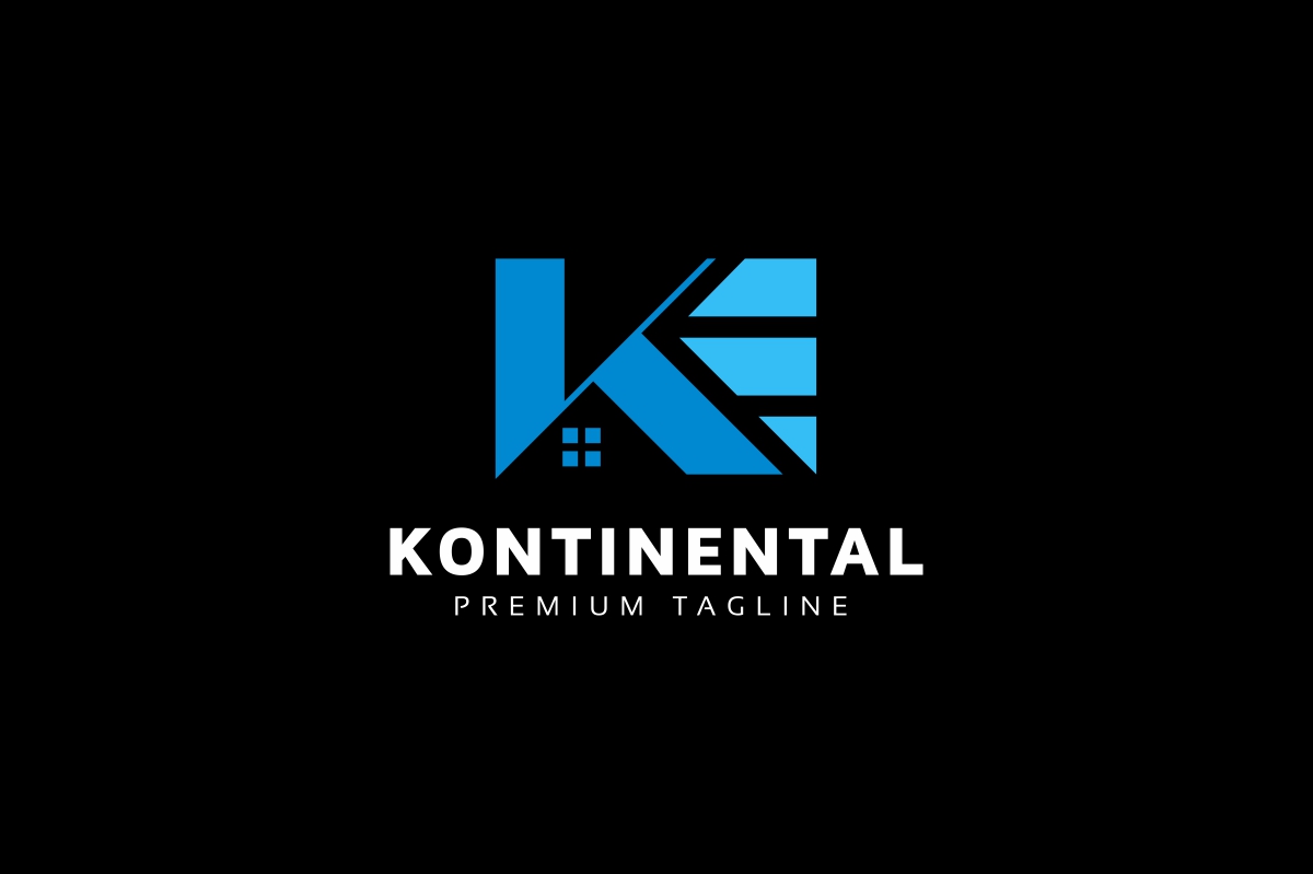 Download Шаблон логотипа "Kontinental K Letter Logo Template" / Kontinental K Letter Logo Template - Шаблон логотипа на тему графика house real eatate agency brand branding business corporate creative design identity k letter logo logotype photographer photography studio symbol home