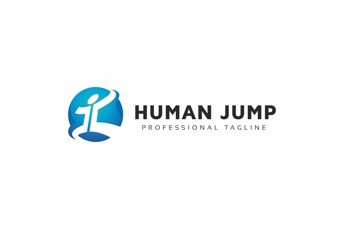 Download Шаблон логотипа "Human Jump Logo Template" / Human Jump Logo Template - Шаблон логотипа на тему графика boy child children colorful colourful dream fun girl happy human jump kid kids kindergarten learning media multimedia people play school