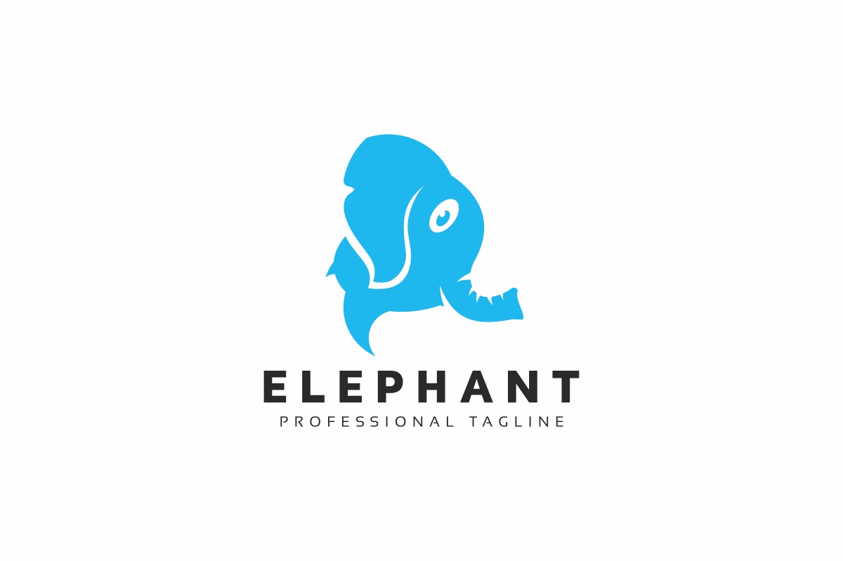 Download Шаблон логотипа "Elephant Logo Template" / Elephant Logo Template - Шаблон логотипа на тему графика android application blue branding child cute daycare design elephant fun funny grow health idea intelligence ios kid milk nursery play