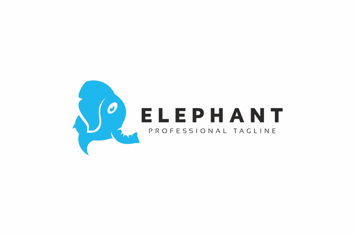 Download Шаблон логотипа "Elephant Logo Template" / Elephant Logo Template - Шаблон логотипа на тему графика android application blue branding child cute daycare design elephant fun funny grow health idea intelligence ios kid milk nursery play