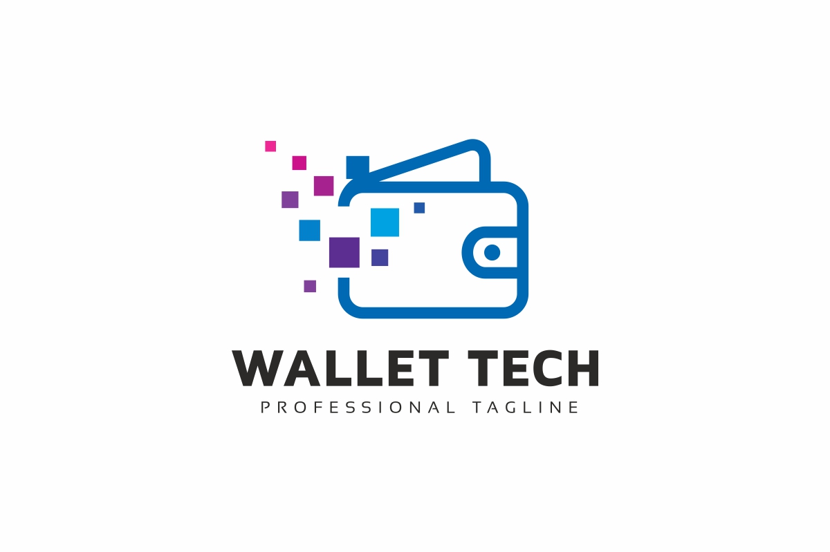 Download Шаблон логотипа "Wallet Tech Logo Template" / Wallet Tech Logo Template - Шаблон логотипа на тему графика account application bank blue computer deposit direct easy electronic fast identity internet logo money online pay payment safe safer secure