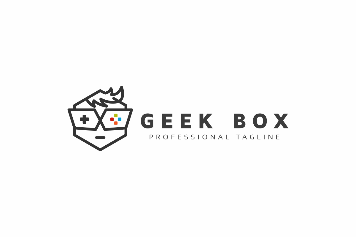 Download Шаблон логотипа "Geek Game Logo Template" / Geek Game Logo Template - Шаблон логотипа на тему графика 3d,logo,app,application,blog,business,button,buttons,controller,creative,creativity,developer,development,freak,media,community,game,chat,clever,gaming