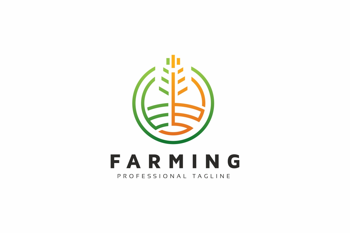Download Шаблон логотипа "Farming Logo Template" / Farming Logo Template - Шаблон логотипа на тему графика agriculture,bio,design,eco,ecological,element,farm,farmhouse,farming,logo,field,food,fresh,green,harvest,harvesting,health,landscape,nature,organic
