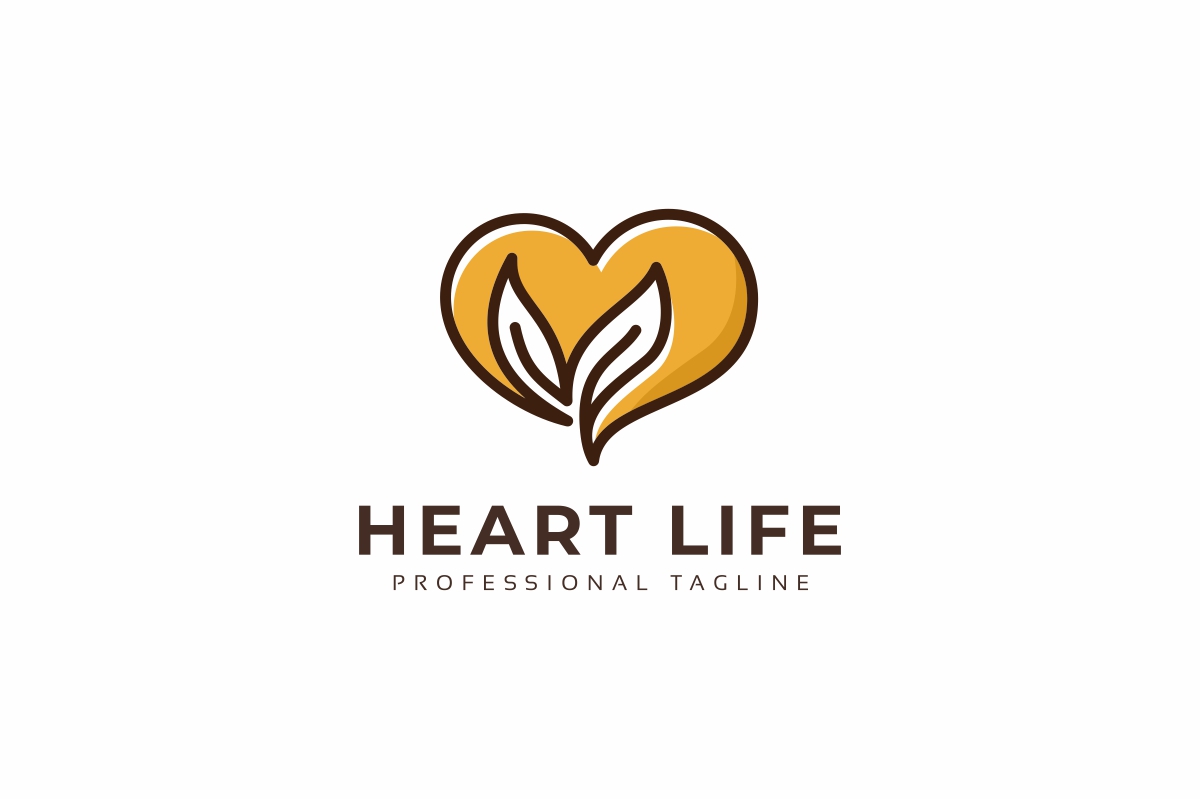 Download Шаблон логотипа "Heart Life Logo Template" / Heart Life Logo Template - Шаблон логотипа на тему графика botanical,branch,creative,logo,design,eco,ecology,environment,food,forest,fresh,garden,grow,heart,landscape,leaf,leave,life,natural,non-profit