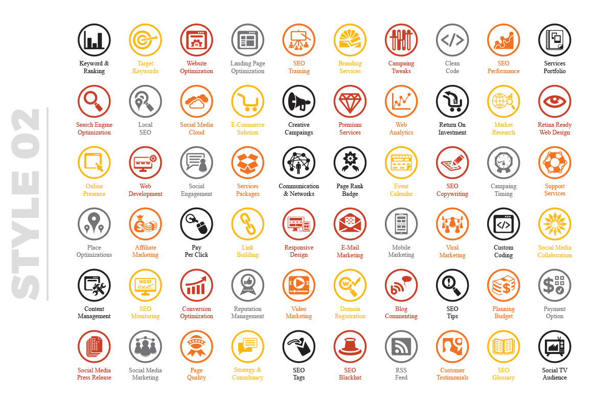 SEO (Search Engine Optimization) Icon Set