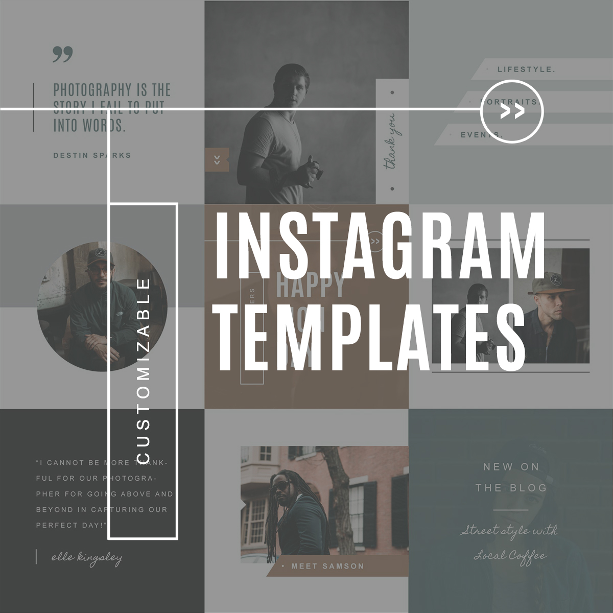 Download Шаблон для соцсетей "Modern Photographer Instagram Social Media Template" / Modern Photographer Instagram Social Media Template - Шаблон для соцсетей на тему графика modern portrait photographer unique instagram templates social media chic design photshop photography template minimal bold boutique