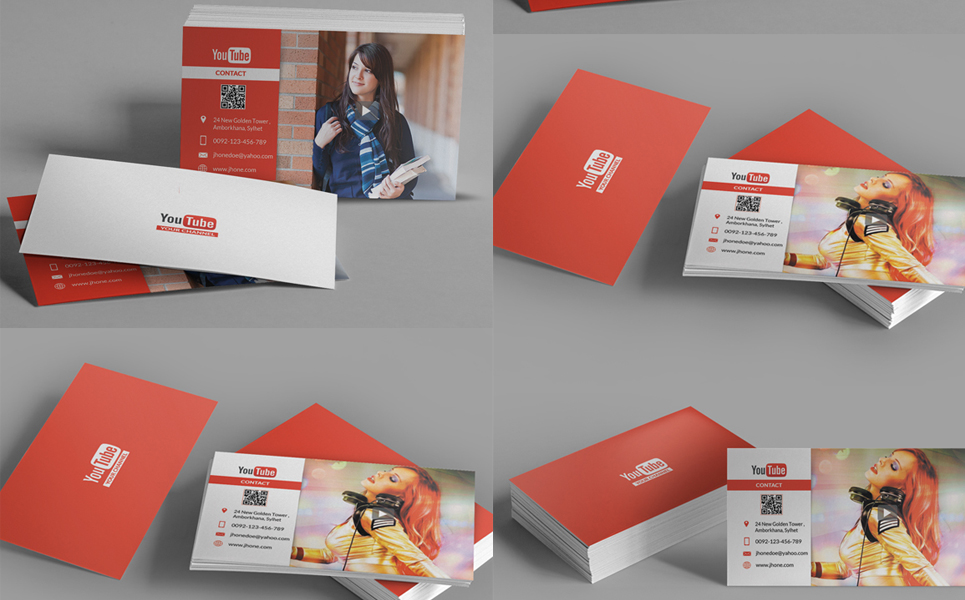 Download Фирменный стиль "Youtube Channel Business Card - Corporate Identity Template" / Youtube Channel Business Card - Corporate Identity Template - Фирменный стиль на тему графика black blue business card clean cool corporate creative design horizontal mengloong modern personal professional psd style stylish template businesscard