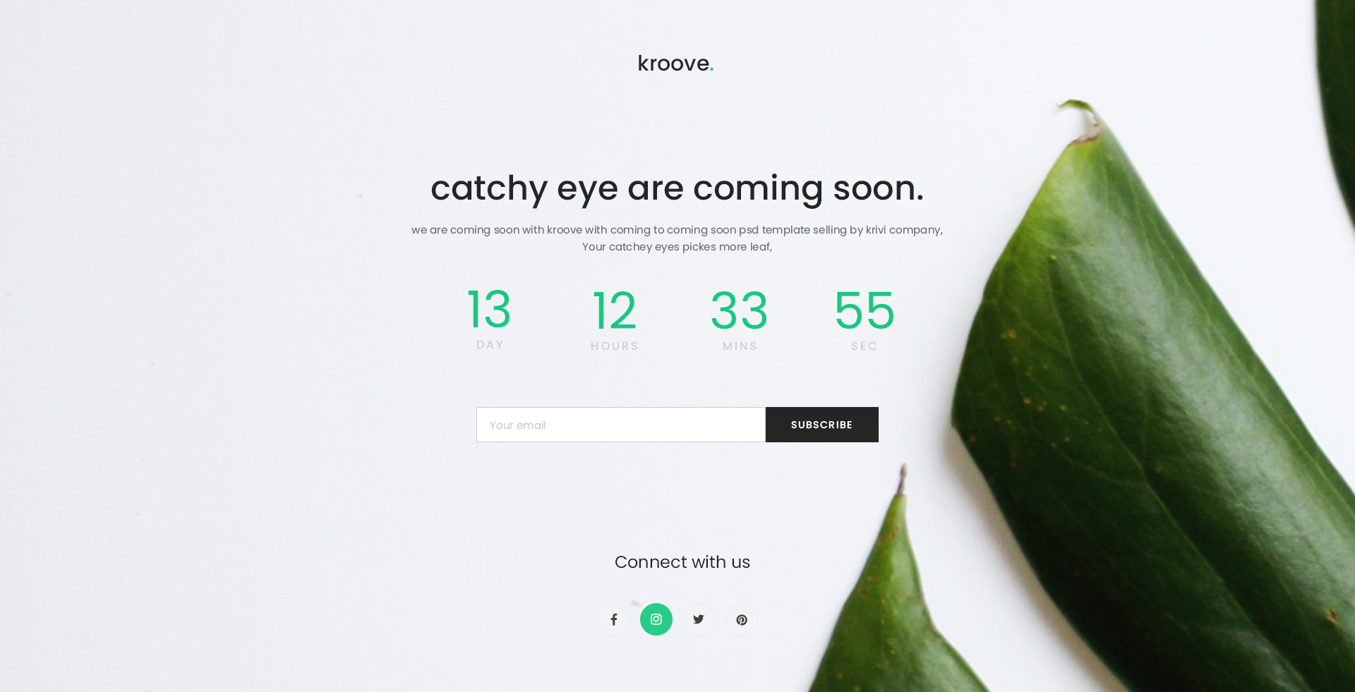 Kroove - Coming Soon PSD Template