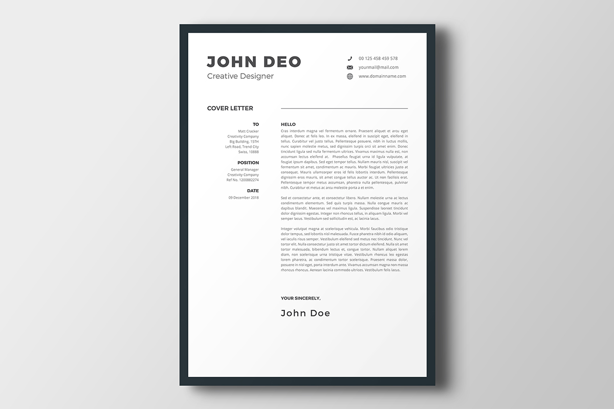 Download Резюме "John Deo Resume Template" / John Deo Resume Template - Резюме на тему графика resume cv professional clean creative curriculum vitae design elegant modern photoshop template pro format qualifications templates simple word