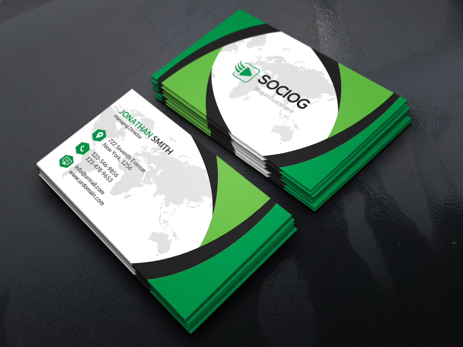 Download Фирменный стиль "Corporate Business Card Template - Corporate Identity Template" / Corporate Business Card Template - Corporate Identity Template - Фирменный стиль на тему графика corporate business card creative designer flyer graphic green official pack package print professional simple standard web white