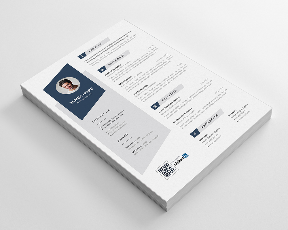 Download Резюме "Professional Resume Template" / Professional Resume Template - Резюме на тему графика resume cv professional clean creative curriculum vitae design elegant modern photoshop template pro format qualifications templates simple word