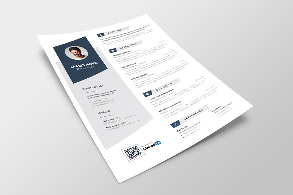Download Резюме "Professional Resume Template" / Professional Resume Template - Резюме на тему графика resume cv professional clean creative curriculum vitae design elegant modern photoshop template pro format qualifications templates simple word
