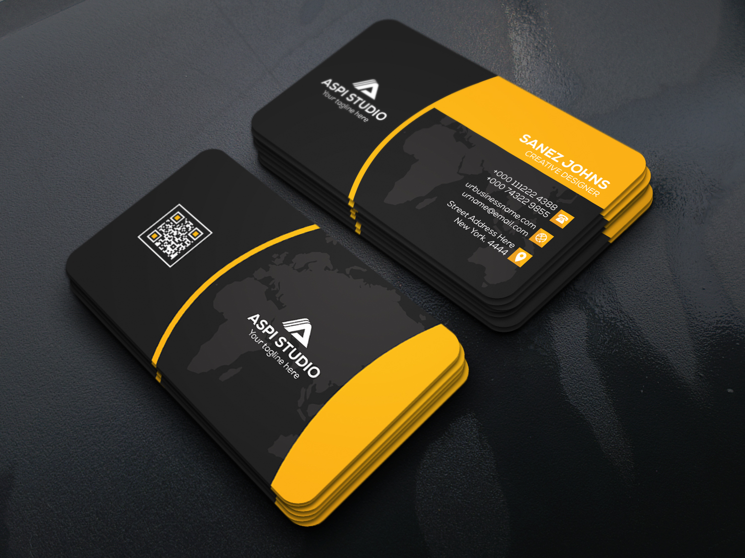 Download Фирменный стиль "Sanez Johnz Business Card - Corporate Identity Template" / Sanez Johnz Business Card - Corporate Identity Template - Фирменный стиль на тему графика corporate black blue both side design bundle business card creative designer flyer graphic green landscape logo modern official pack package
