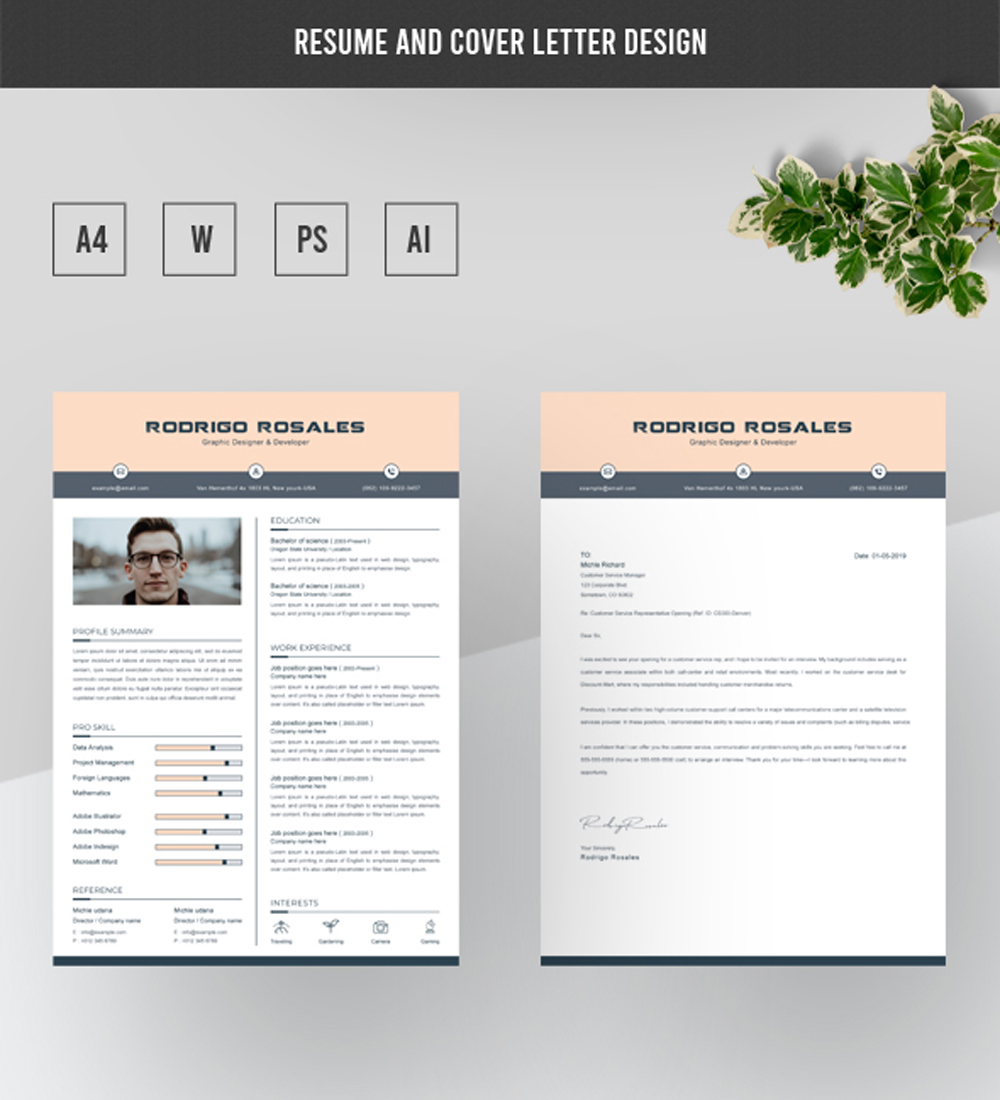 Download Резюме "Clean & Modern Bundle Resume Template" / Clean & Modern Bundle Resume Template - Адаптивный Резюме на тему графика a4 clean resume cv doc elegant modern professional creative minimal portfolio word medical template