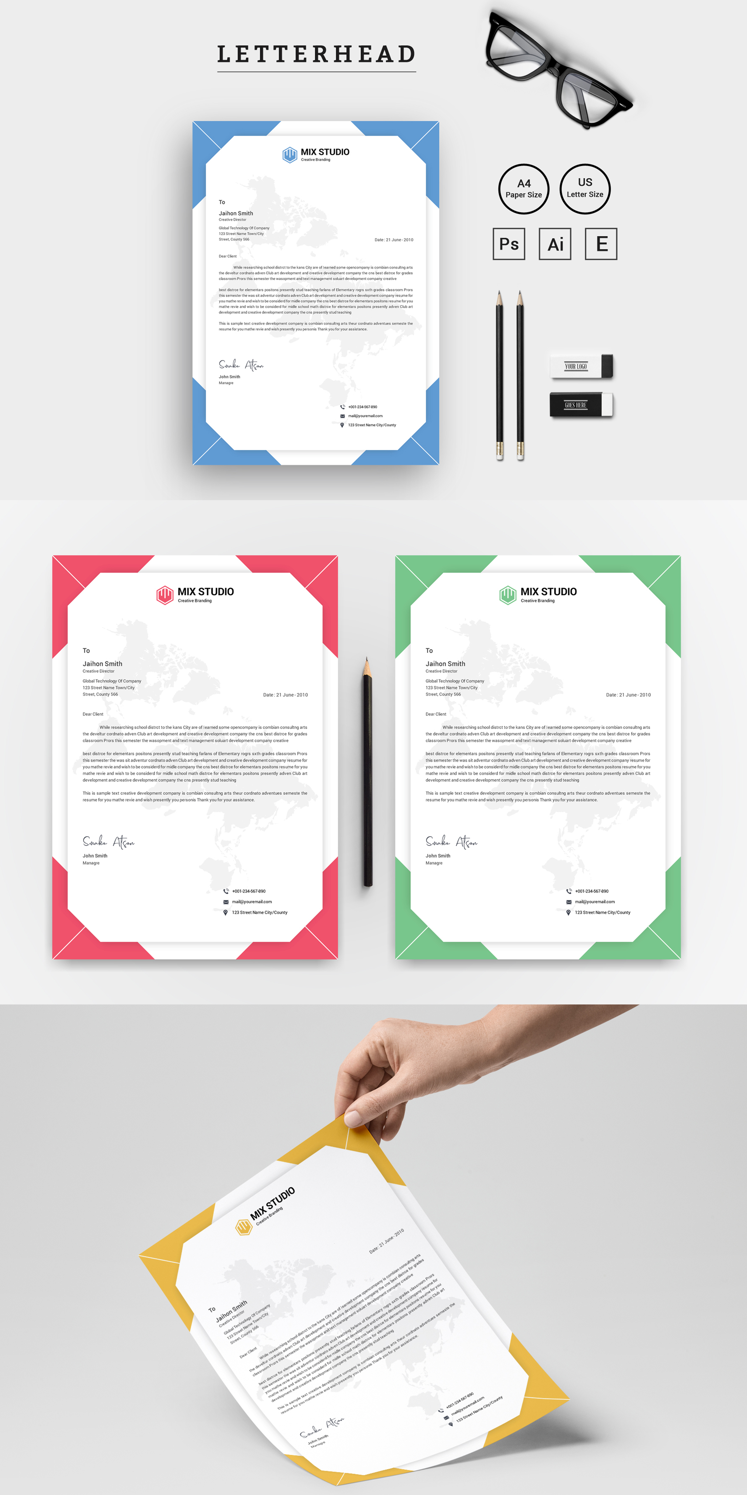 Mix Studio Letterhead vol. 2 Corporate Identity