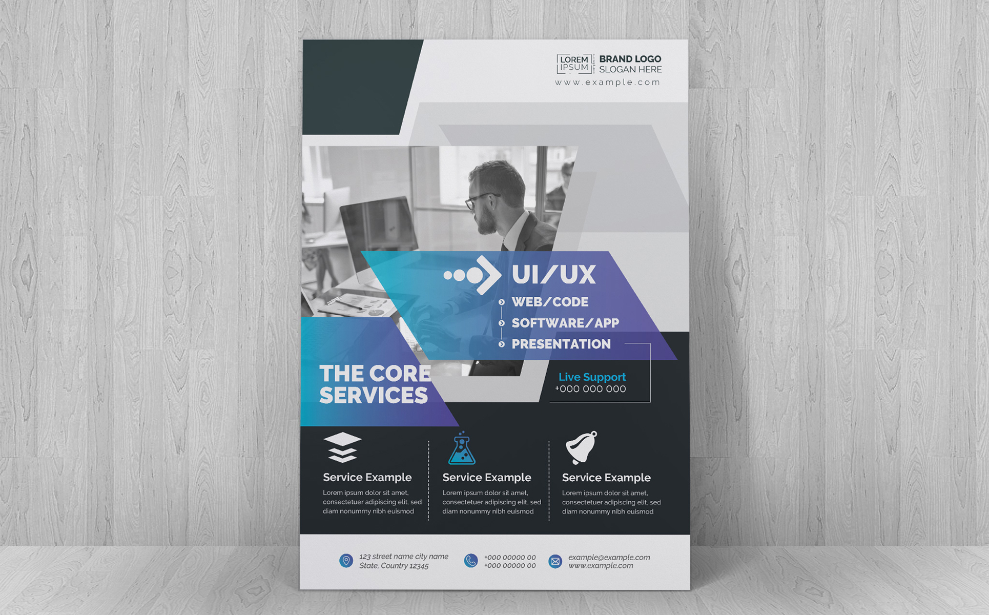 Download Фирменный стиль "Gradient Flyer - Corporate Identity Template" / Gradient Flyer - Corporate Identity Template - Фирменный стиль на тему графика abstract flyer ad advertisement agency agent business clean corporate creative editable template illustrator marketing multipurpose poster promotion product real estate