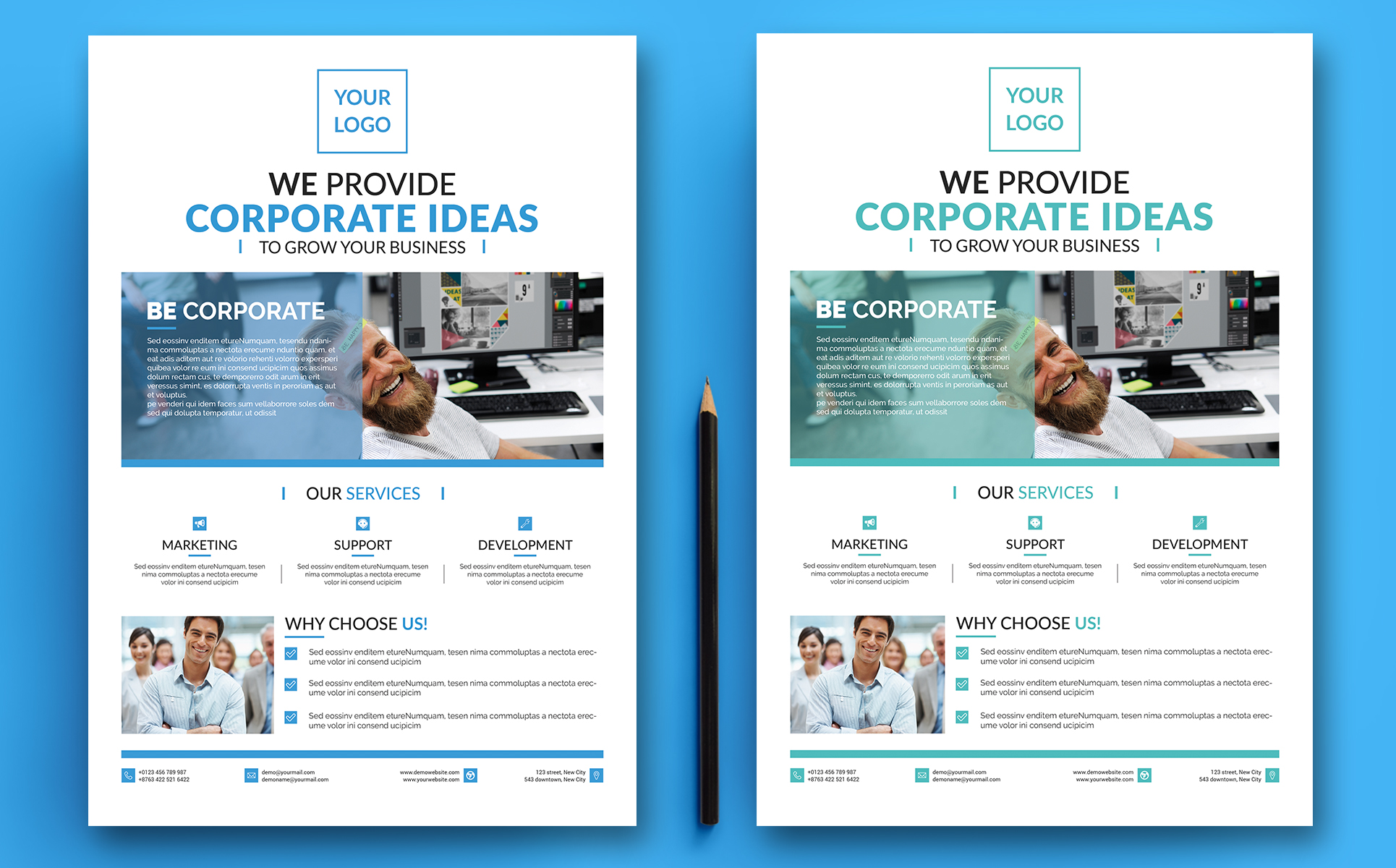 Download Фирменный стиль "Nelson Don - Indesign Flyer - Corporate Identity Template" / Nelson Don - Indesign Flyer - Corporate Identity Template - Фирменный стиль на тему графика agency architecture blue branding bundle business company corporate creative design digital flyer graphic ideas interactive interior layouts marketing indesign indd