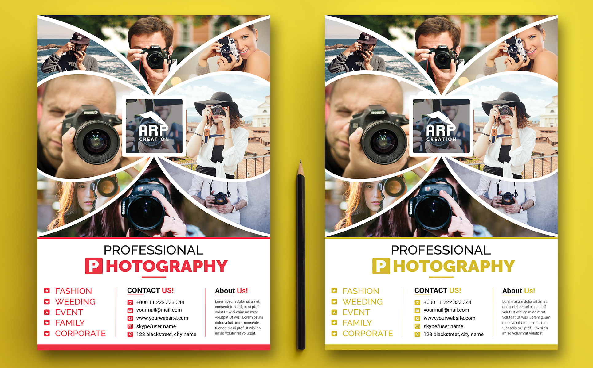 Download Фирменный стиль "Agency Photography Flyer - Corporate Identity Template" / Agency Photography Flyer - Corporate Identity Template - Фирменный стиль на тему графика beauty camera corporate digital event fashion photography flyer girl photo studio photographer template portfolio poster print professional wedding psd photoshop