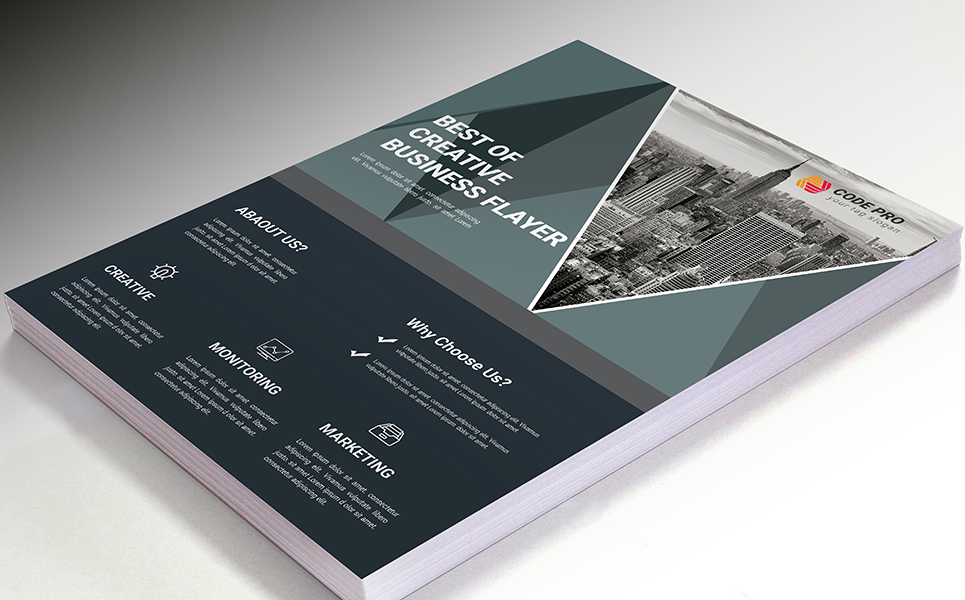 Download Фирменный стиль "Corporate Business Promotional Flyer PSD - Corporate Identity Template" / Corporate Business Promotional Flyer PSD - Corporate Identity Template - Фирменный стиль на тему графика business flyer creative corporate id studio photo multimedia web artistic building technology corporet internet stationery kit blue hi-quality official symple