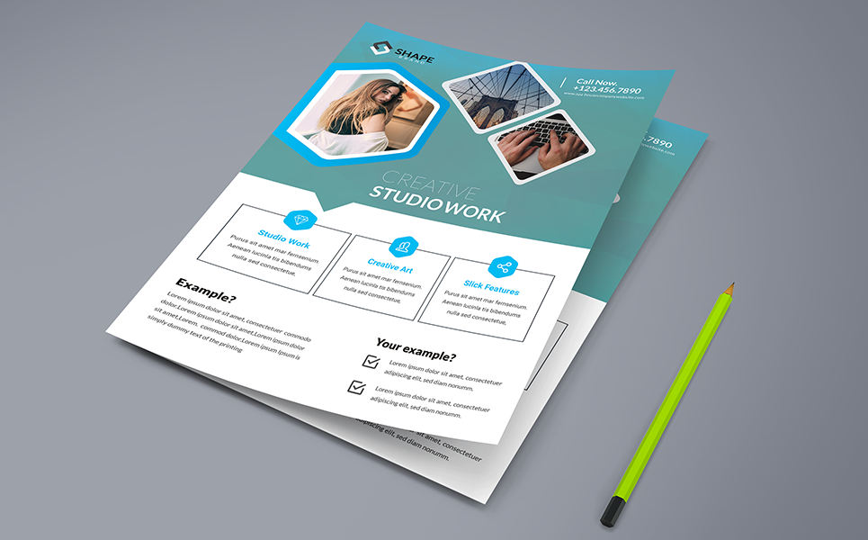 Download Фирменный стиль "Creative Studio Work Flyer PSD - Corporate Identity Template" / Creative Studio Work Flyer PSD - Corporate Identity Template - Фирменный стиль на тему графика ad agency builder bundle business clean coaching company concept consulting corporate creative design digital flyer flyers marketing modern multipurpose office