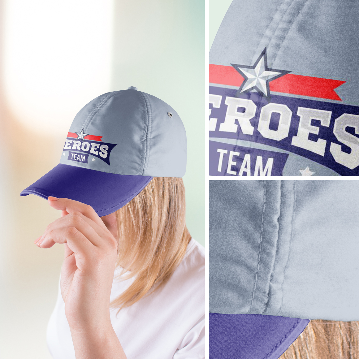 Download Мокап для продукта "Baseball Cap Set product mockup" / Baseball Cap Set product mockup - Мокап для продукта на тему графика psd baseball cap snapback visor mockup hat uniform basebal headwear person sport clothing accessory head delivery courier fashion woman mokcup