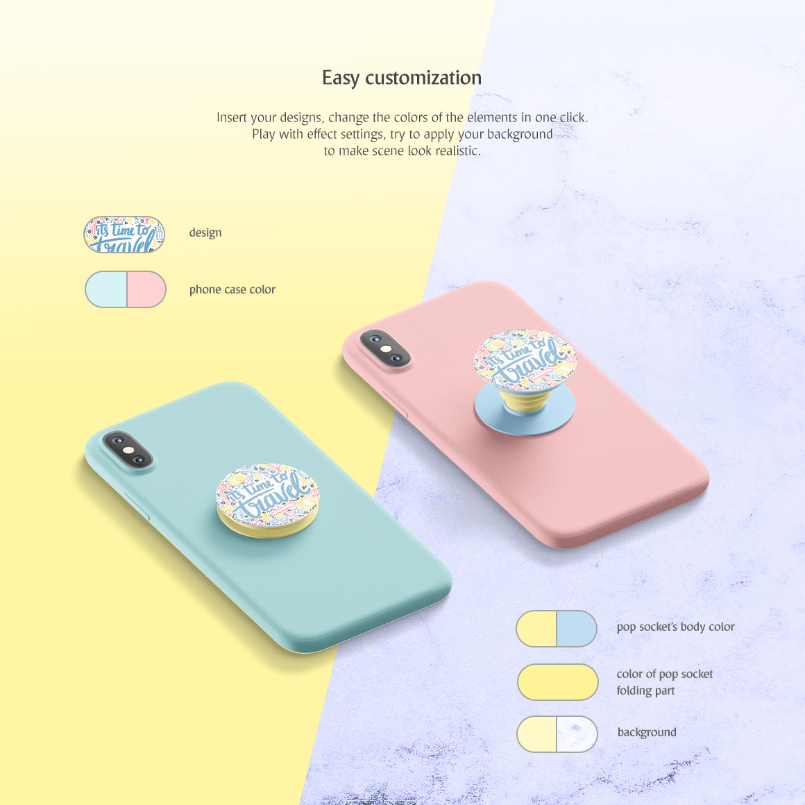 Download Мокап для продукта "Pop Socket product mockup" / Pop Socket product mockup - Мокап для продукта на тему графика psd mockup pop socket popsocket phone holder smartphone clip adhesive grip accessory circle mobile attach sucker finger mount mock up