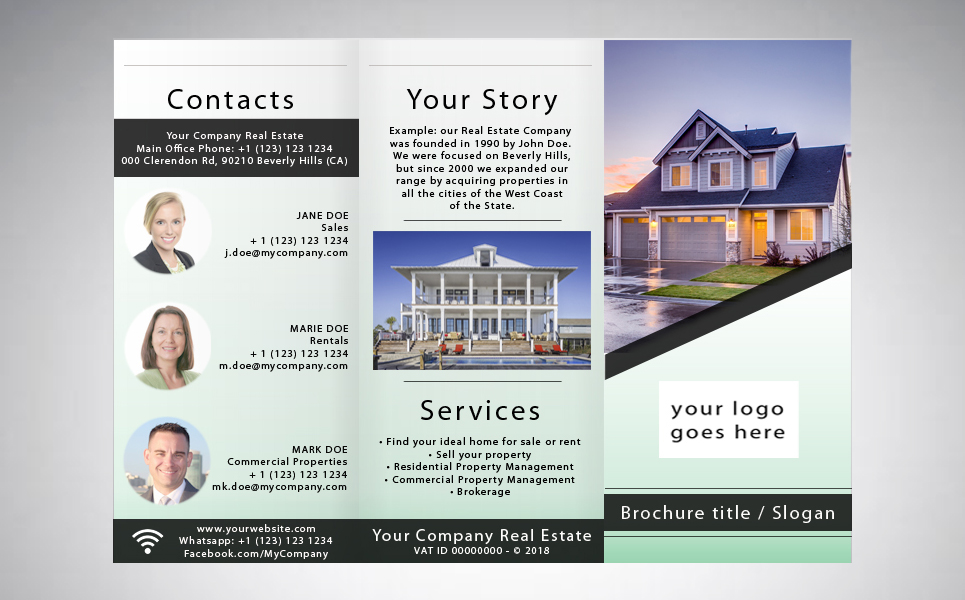 Download Фирменный стиль "Real Estate Brochure  - Simplicity - Corporate Identity Template" / Real Estate Brochure  - Simplicity - Corporate Identity Template - Фирменный стиль на тему графика real estate brochure print printable psd photoshop template business multi purpose flyer homes advertising trifold fold 3fold brochures realtor realtors