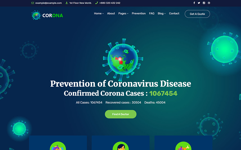 Corona (Covid-19) Prevention WordPress Theme