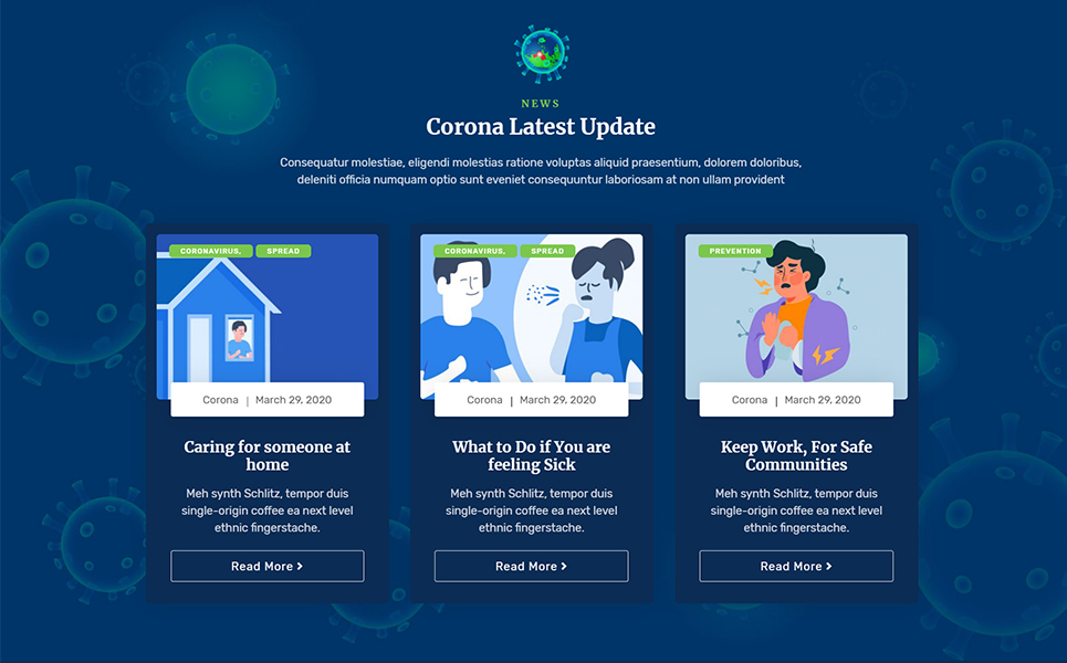 Corona (Covid-19) Prevention WordPress Theme