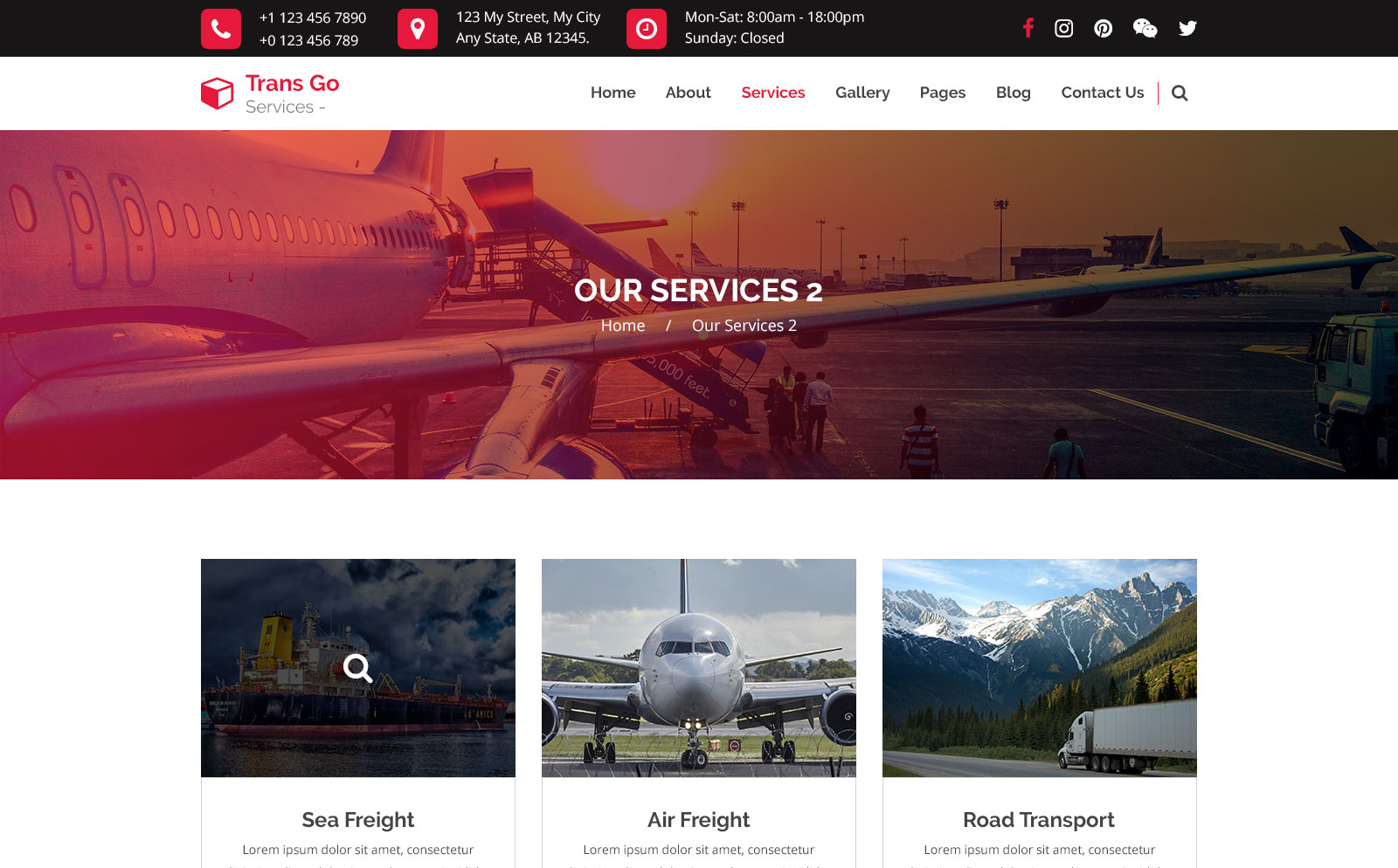 Trans Go - Transportation and Logistics PSD Template