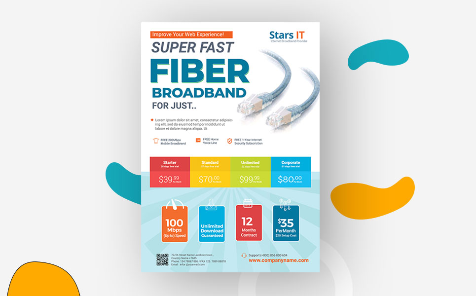 Download Фирменный стиль "Internet Broadband Promotion Flyer - Corporate Identity Template" / Internet Broadband Promotion Flyer - Corporate Identity Template - Фирменный стиль на тему графика access,ad,ads,advert,broadband,connection,deal,dsl,fiber,fibre,flyer,high,speed,home,internet,leaflet,line,magazine,mouse,race