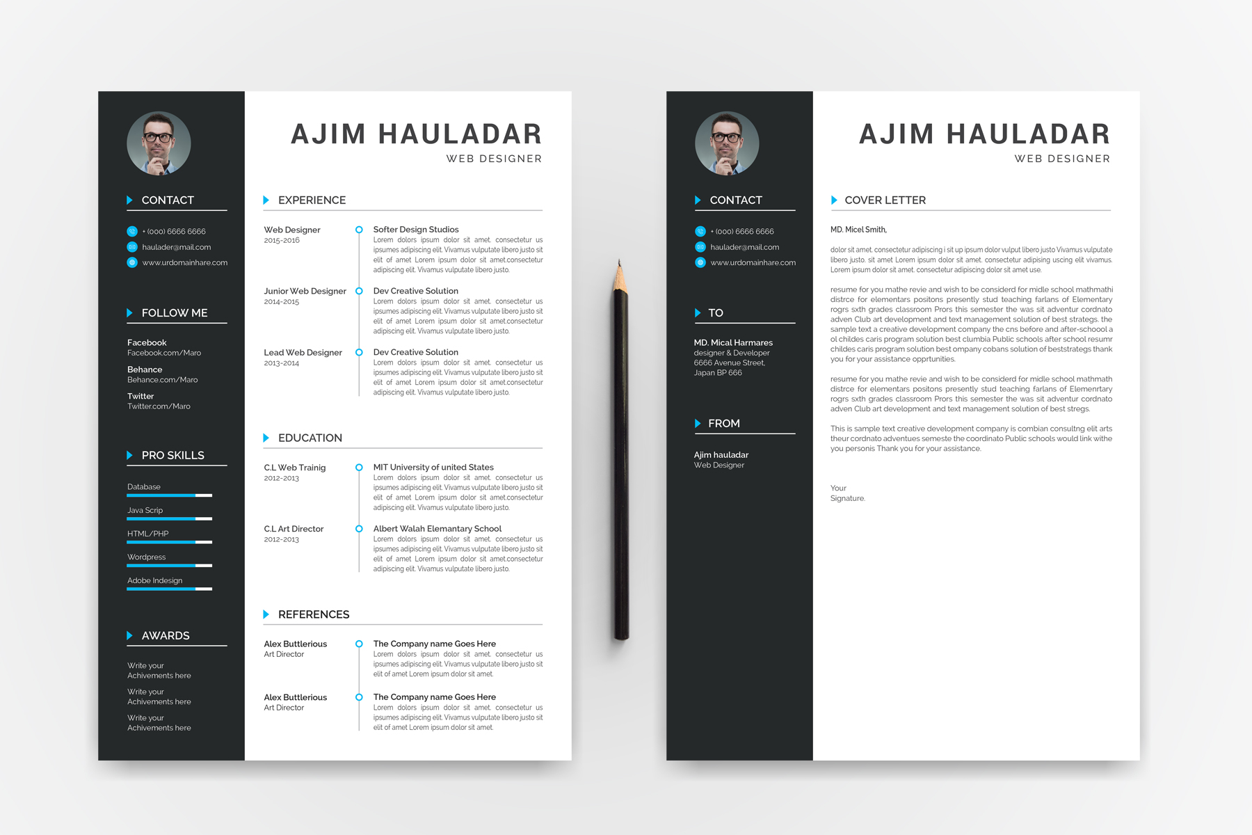 Download Резюме "Ajim Haulaadar Classic Resume Template" / Ajim Haulaadar Classic Resume Template - Резюме на тему дизайн студия resume cv clean creative word infographic modern professional student mac pages manager template bankers doctors job seekers a4 us letter