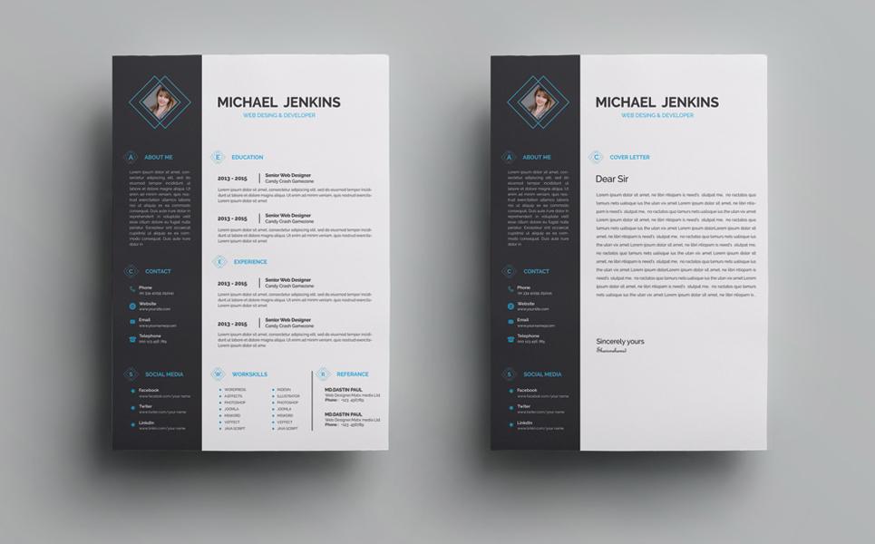 Download Резюме "Michael Jenkins Clean Resume Template" / Michael Jenkins Clean Resume Template - Резюме на тему графика resume template design cover letter cv modern minimal professional curriculum vitae us diy designer creative word ms microsoft bundle