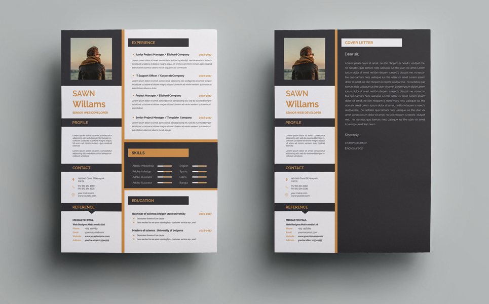 Download Резюме "Sawn Williams Resume Template" / Sawn Williams Resume Template - Резюме на тему графика resume cv printable vector editable free-fonts psd ai pdf bonous professional clean coustomizable a4 print-ready 300dpi cover letter eps engineer
