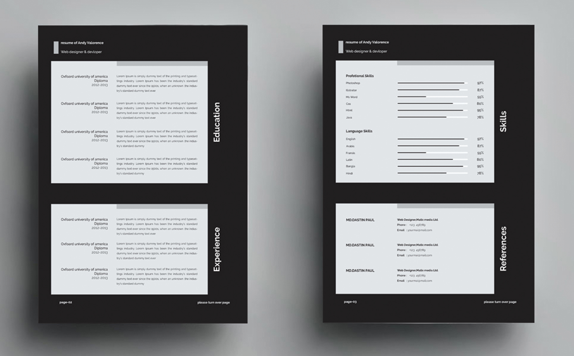 Download Резюме "Andy - clean & colorful word Resume Template" / Andy - clean & colorful word Resume Template - Резюме на тему графика a4 clean creative cv design elegant resume infographic letter minimalist modern portfolio professional indesign minimal pages template word us