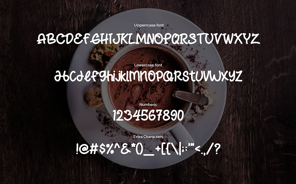 Download Шрифт "Frappe Latte Font" / Frappe Latte Font - Шрифт на тему графика cute sweet coffee playful kids tasty crafthand made fancy baking cooking font fun
