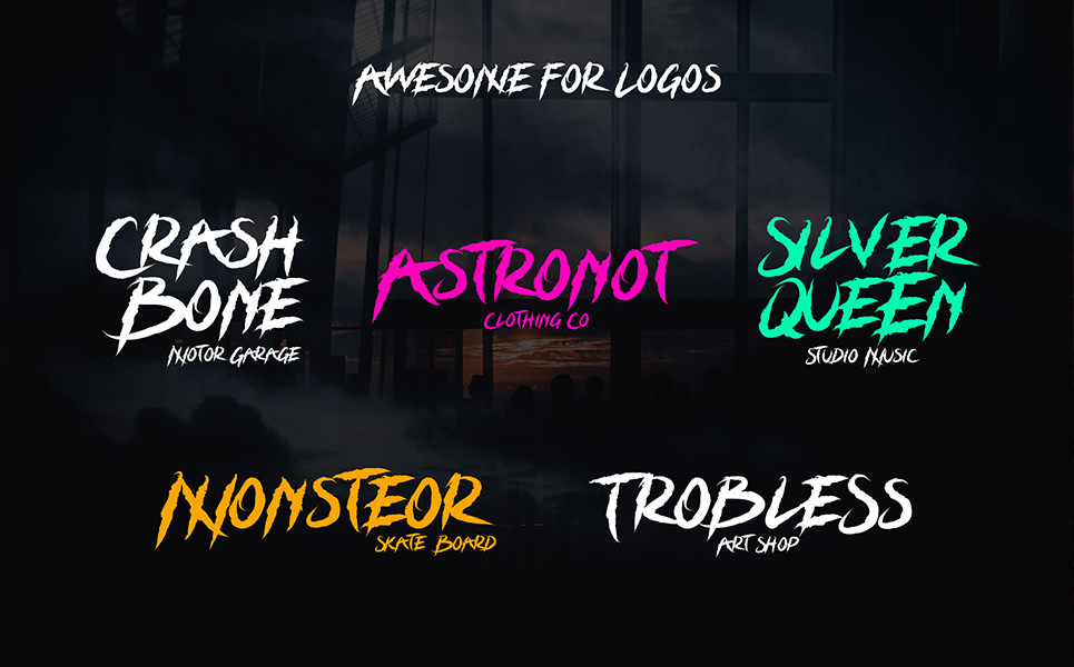 Download Шрифт "Grizzly Attack Font" / Grizzly Attack Font - Шрифт на тему графика brush poster book cover headline header urban street cool script handdrawn logo apparel vintage rough font awesome alternative dark energy