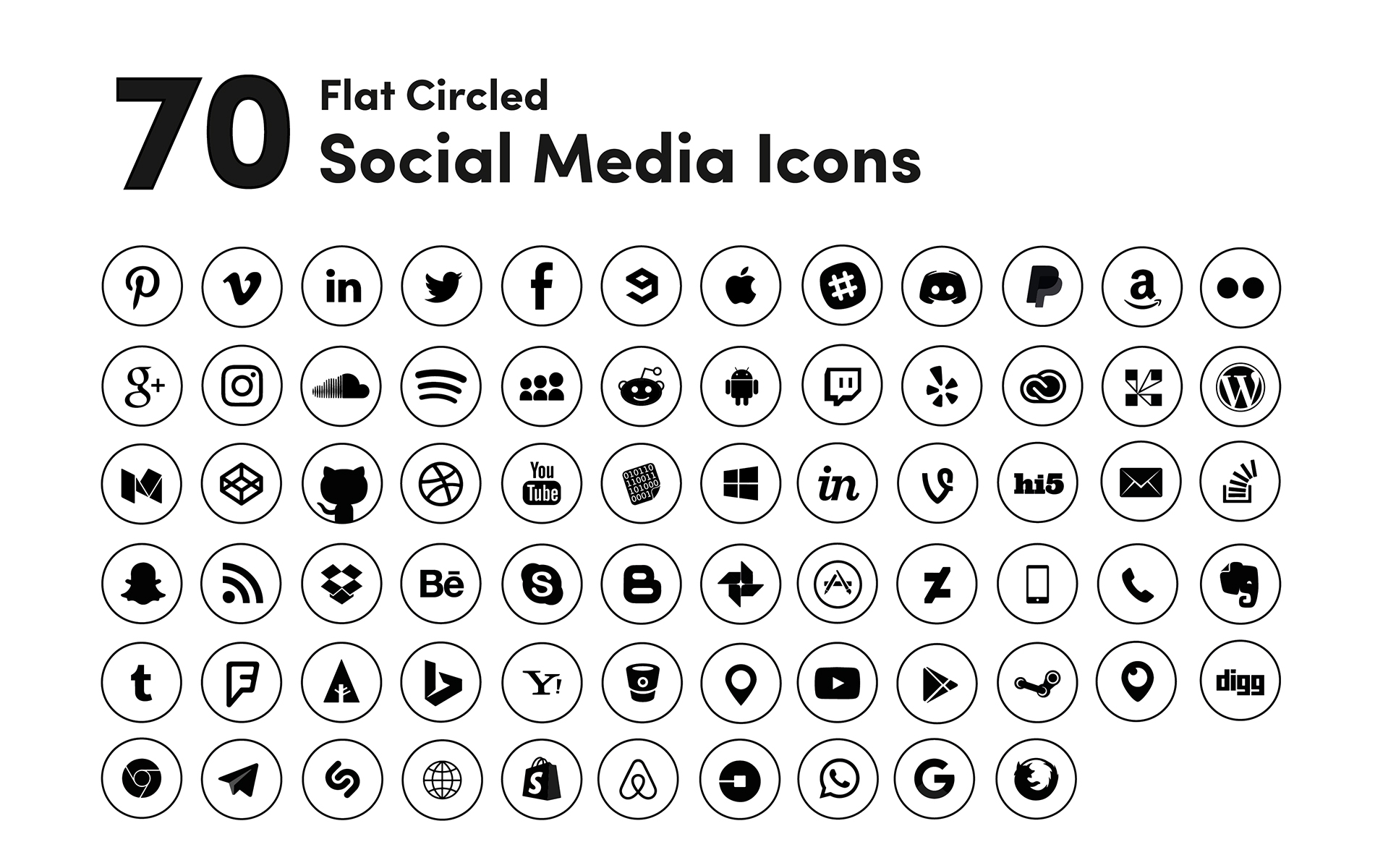 Download Набор иконок "Black Circled Social Media Icon Set" / Black Circled Social Media Icon Set - Набор иконок на тему графика social media icons black circled networking network badges svg vector based flat web basic simple icon instagram facebook linkedin twitter