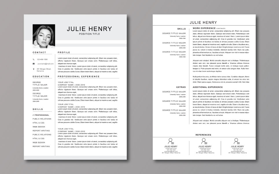 Download Резюме "Five Style Two Page Bundle Resume Template" / Five Style Two Page Bundle Resume Template - Резюме на тему графика resume template cover letter a4 us paper cv design graphic designlimb free best lowcost page vector editable elements document printable