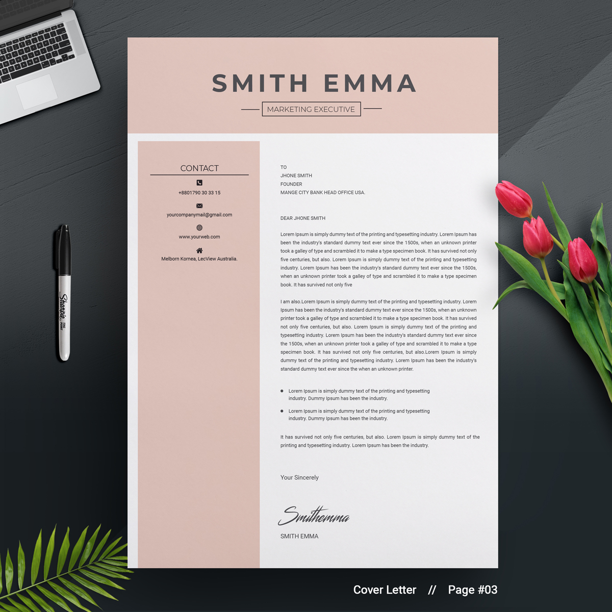 Download Резюме "Smith Emma Resume Template" / Smith Emma Resume Template - Резюме на тему графика resume template clean cv word modern free templates professional simple design microsoft doc creative minimalist psd