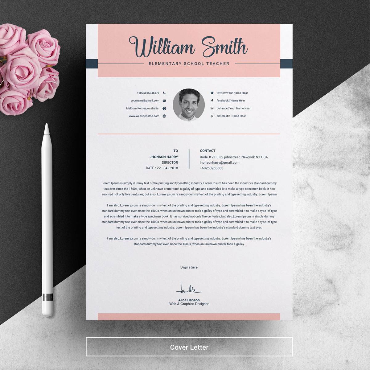 Download Резюме "William Smith Resume Template" / William Smith Resume Template - Резюме на тему графика resume template cv modern clean basic two page curriculum vitae creative microsoft word mac pages photoshop psd illustrator eps 1