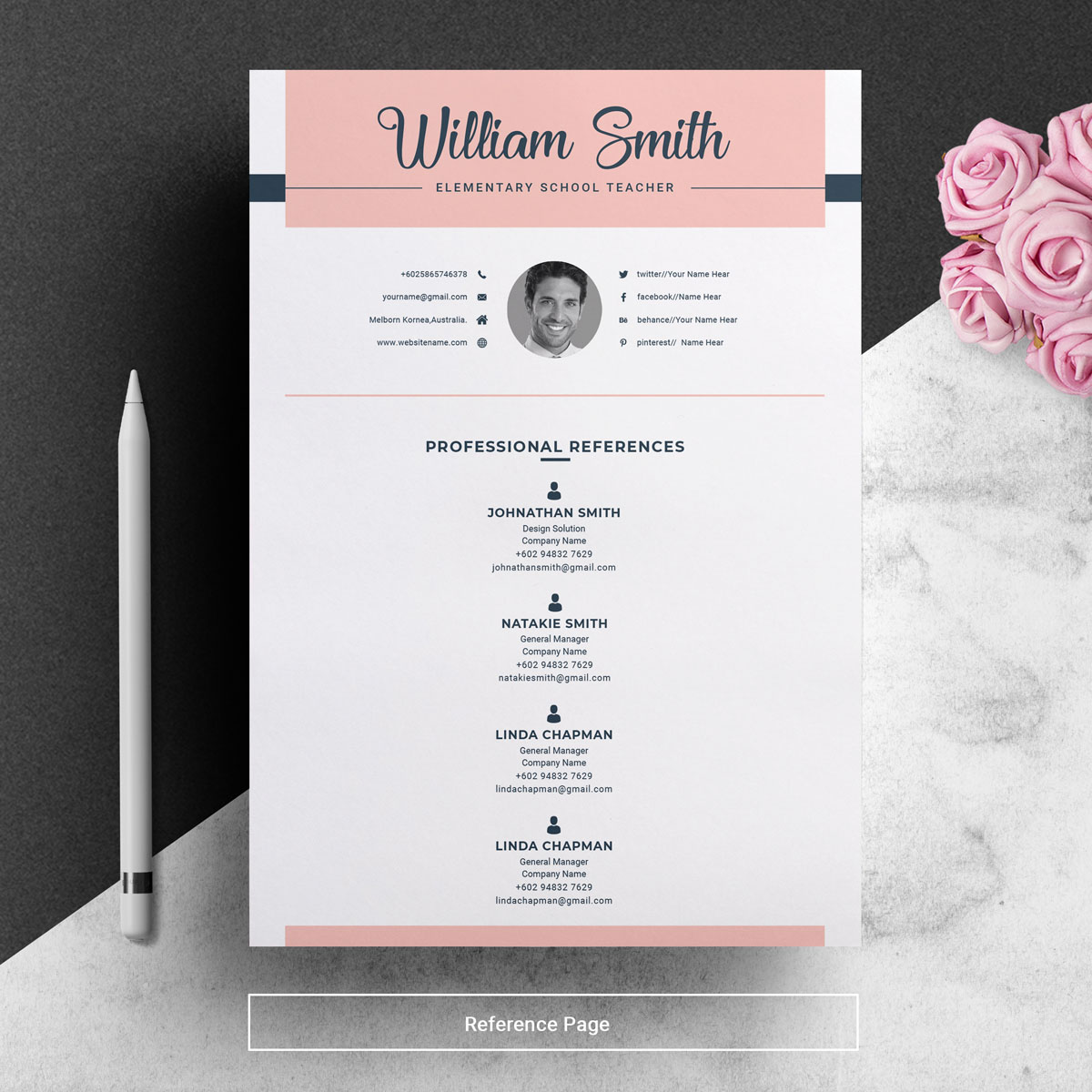 Download Резюме "William Smith Resume Template" / William Smith Resume Template - Резюме на тему графика resume template cv modern clean basic two page curriculum vitae creative microsoft word mac pages photoshop psd illustrator eps 1