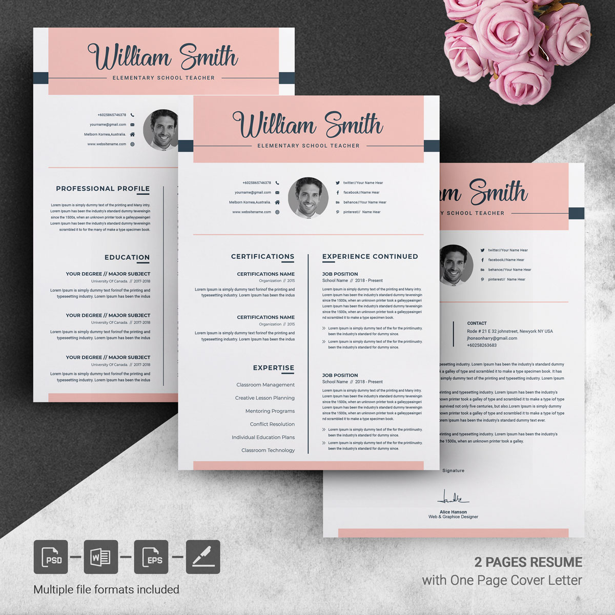 Download Резюме "William Smith Resume Template" / William Smith Resume Template - Резюме на тему графика resume template cv modern clean basic two page curriculum vitae creative microsoft word mac pages photoshop psd illustrator eps 1