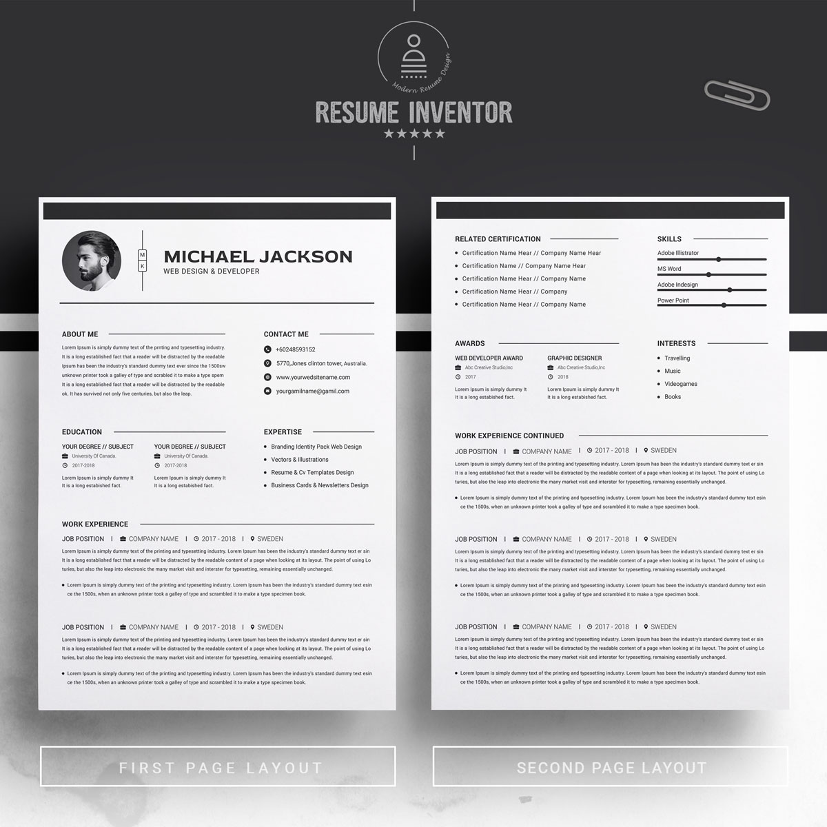 Download Резюме "Officer Resume Template" / Officer Resume Template - Резюме на тему графика resume template cv modern clean basic two page curriculum vitae creative microsoft word mac pages photoshop psd illustrator eps 1