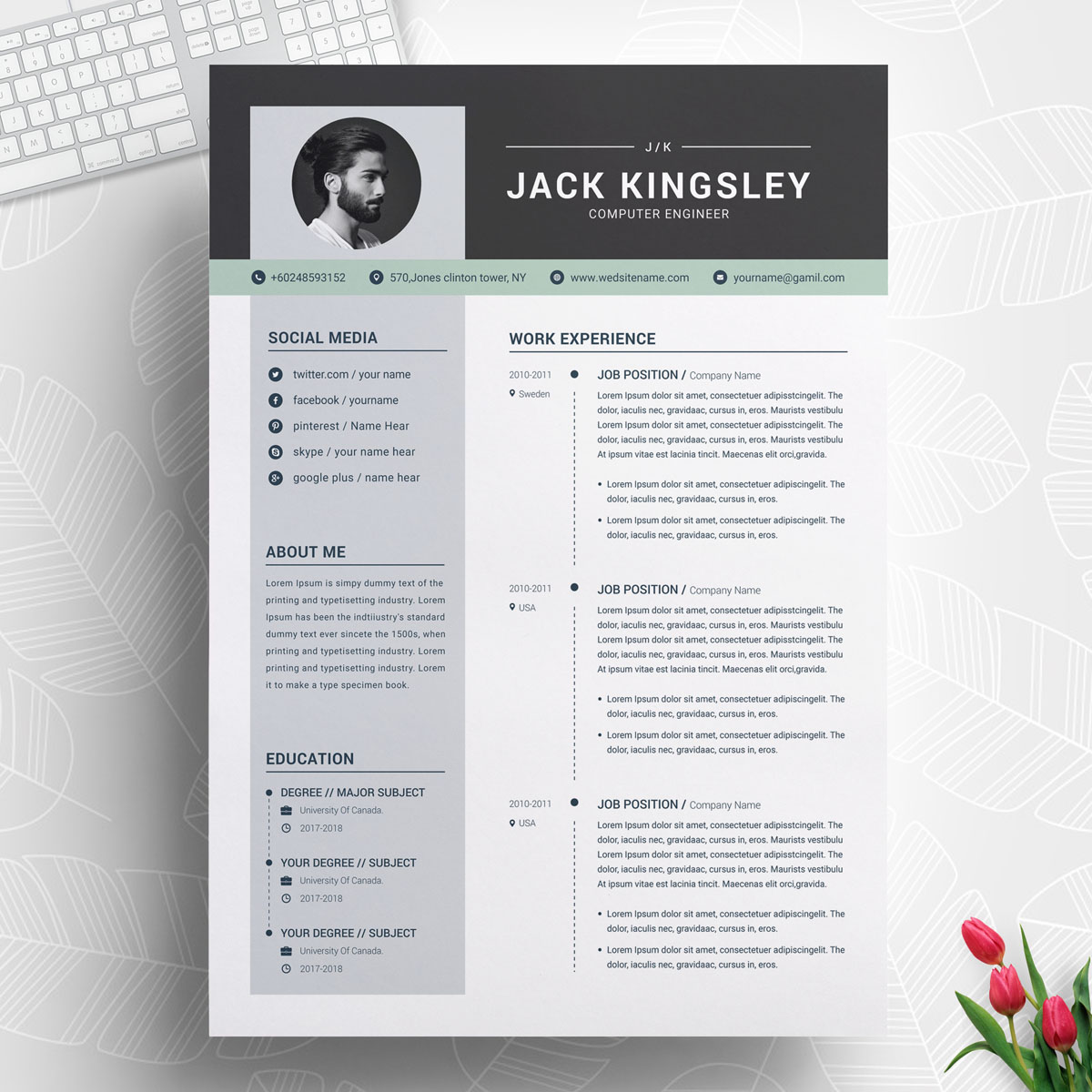Download Резюме "Jack Kingsley Web Designer Resume Template" / Jack Kingsley Web Designer Resume Template - Резюме на тему графика modern resume professional creative design template word teacher templates simple clean two page free microsoft mac pages photoshop psd illustrator