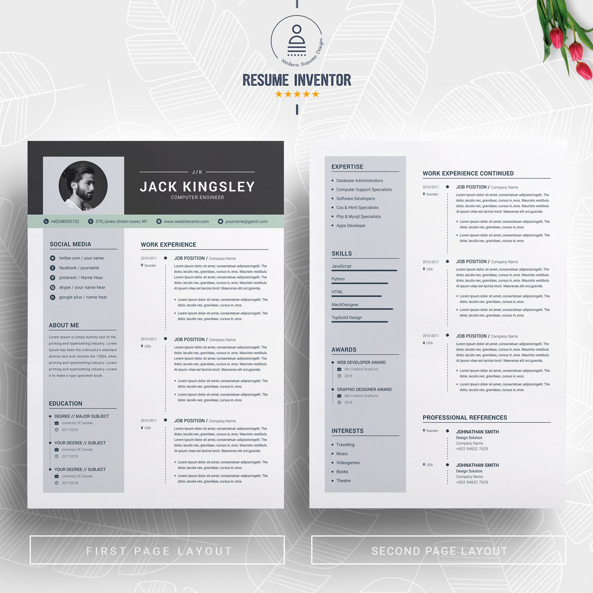 Download Резюме "Jack Kingsley Web Designer Resume Template" / Jack Kingsley Web Designer Resume Template - Резюме на тему графика modern resume professional creative design template word teacher templates simple clean two page free microsoft mac pages photoshop psd illustrator